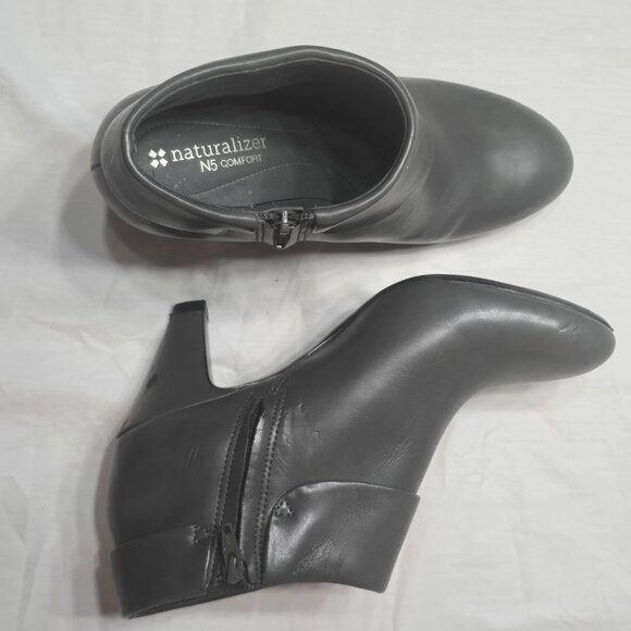 NATURALIZER Gray Booties Boots Women 5.5 M Smooth Cuffed N5 Comfort - Picture 12 of 16